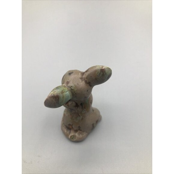 Vintage Ceramic Cute Mouse Eating Cheese Figurine Drip Glazed AS IS - Picture 3 of 9